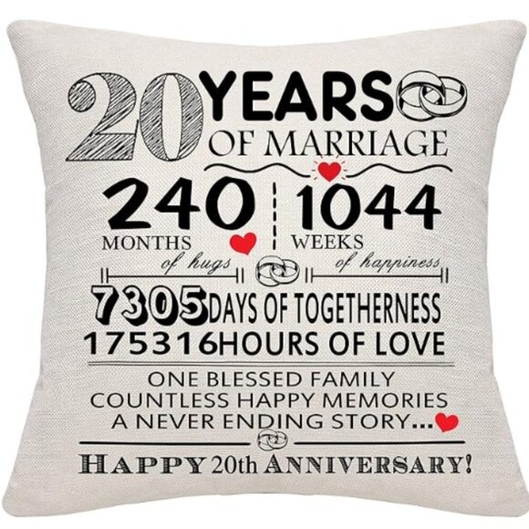 Wedding Anniversary Throw Pillow Cover 18x18 Inch - NIP - Picture 6 of 7